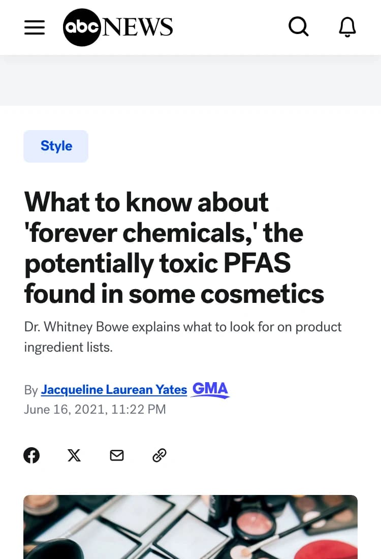 ABC News — “Forever chemicals” found in popular cosmetic products