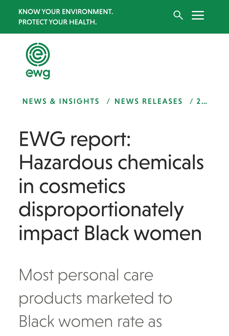 EWG — Hazardous cosmetic chemicals disproportionately affect Black women