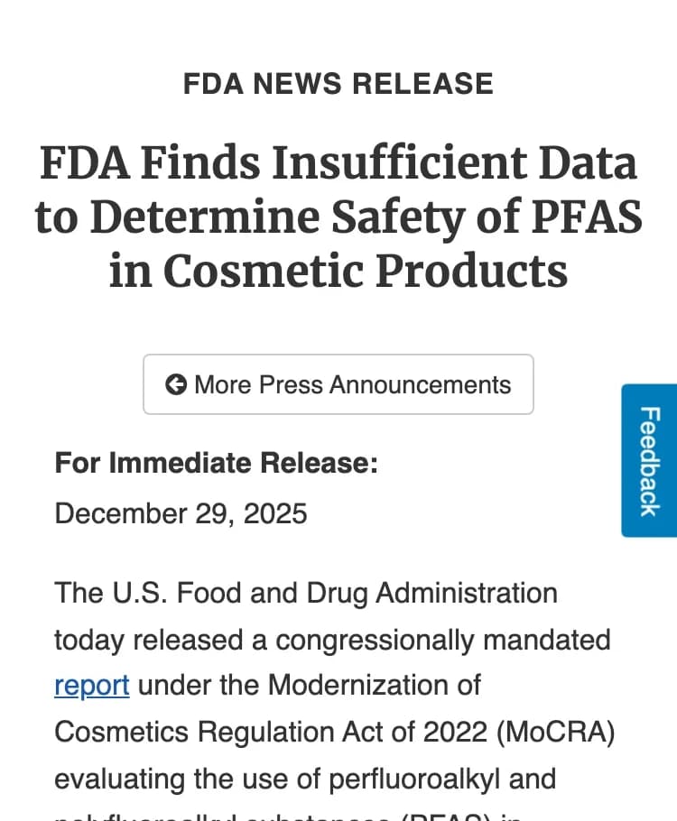 FDA — 51 PFAS ingredients found in 1,744 cosmetic products