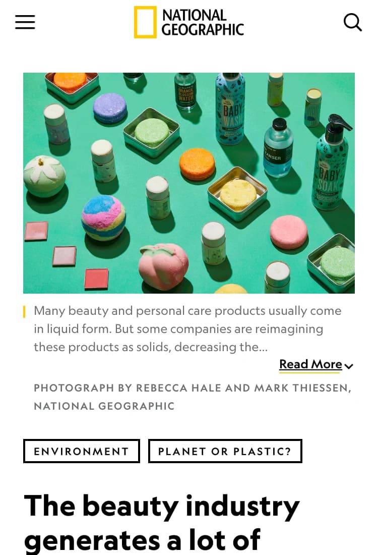 National Geographic — The beauty industry’s addiction to plastic — can it change?