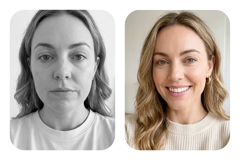 Before and after results from face yoga practice